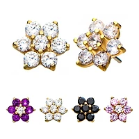 Flor Oro 14KT Sin Rosca