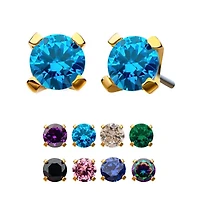 14kt Gold Prong CZ 1.5mm