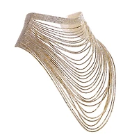 Choker Rhinestone 30 Lines Drape