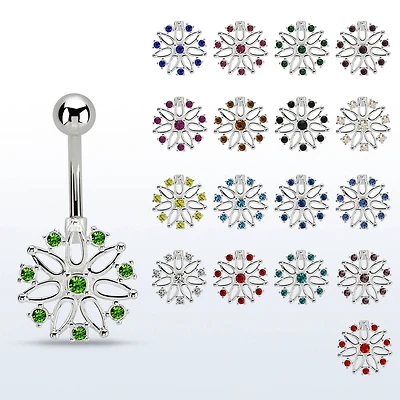 Flower With 8 CZ Gems