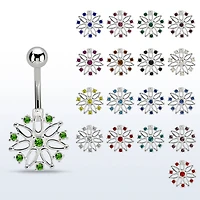 Flower With 8 CZ Gems