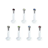 Labret Push Fit Gem Top Bio Pierce