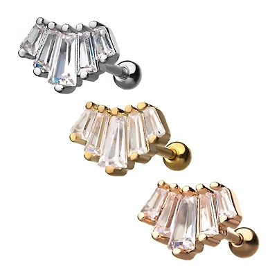 5 cartílago de gema CZ rectangular