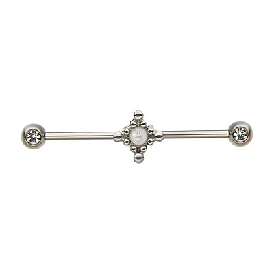 Diamond Shape With Opal Center