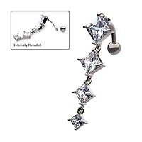 4 Diamond Top Drop Navel
