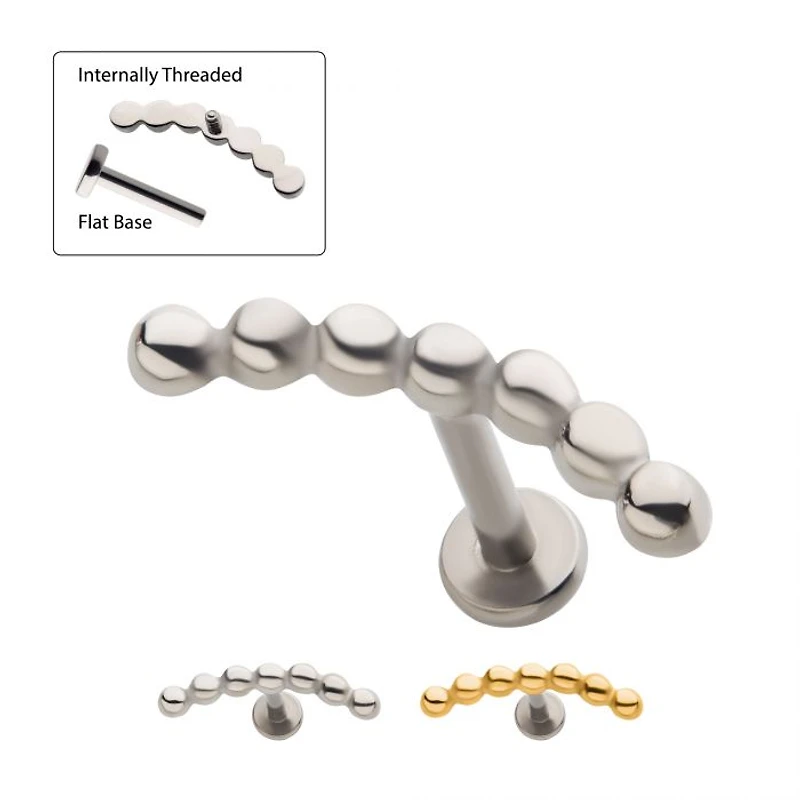 18g 7 Beads Curved