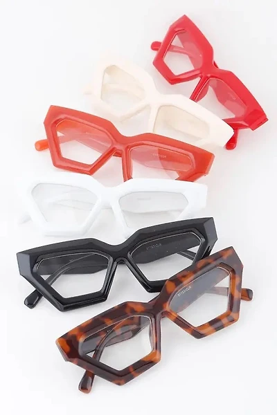 Sharp Geometric Cateye Optical Glasses