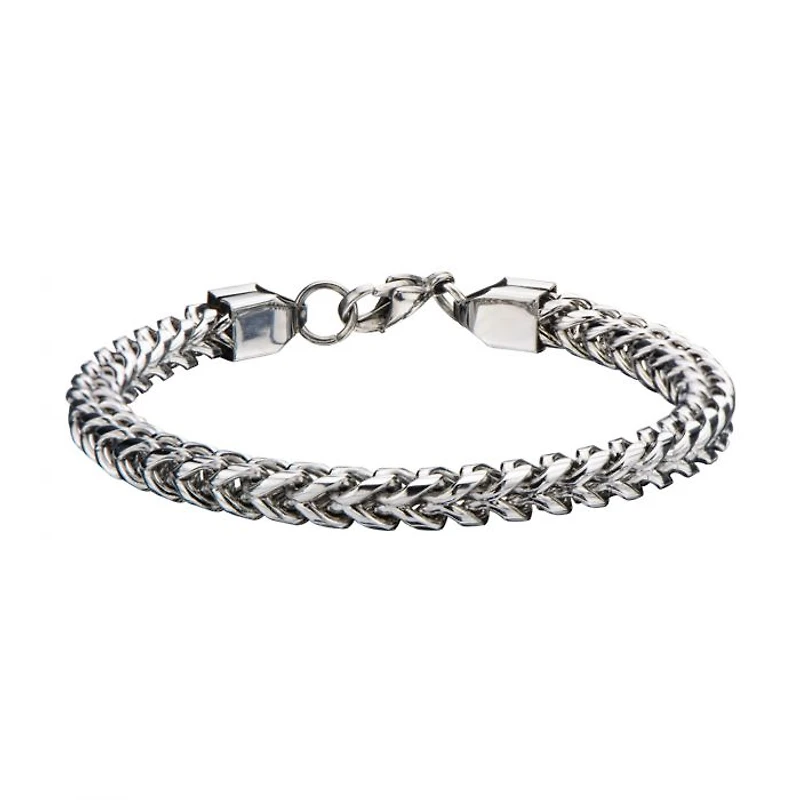 Pulsera de cadena Franco redondeada de acero