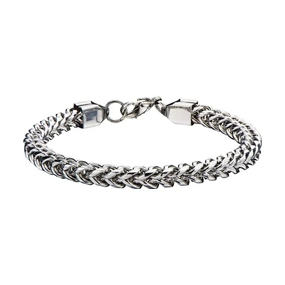 Pulsera de cadena Franco redondeada de acero