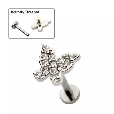 Cartílago de gema con pavé de mariposa de 18 g