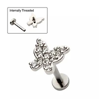 18g Butterfly Pave Set Gem Cartilage