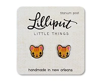 Lindos pendientes de gatito naranja