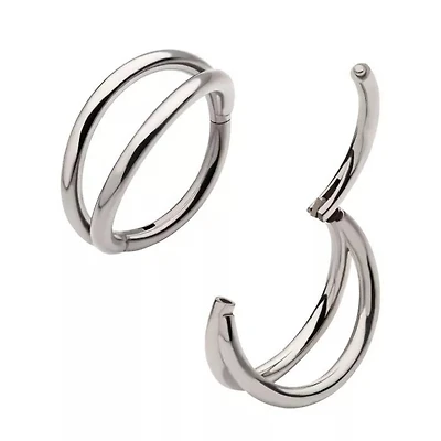 Double Hoop Titanium Hinged