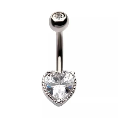 Heart Beaded Frame Navel