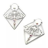 Luna Moth With Dangle Aurora Borealis Gems Diamond Shape Plug Hangers