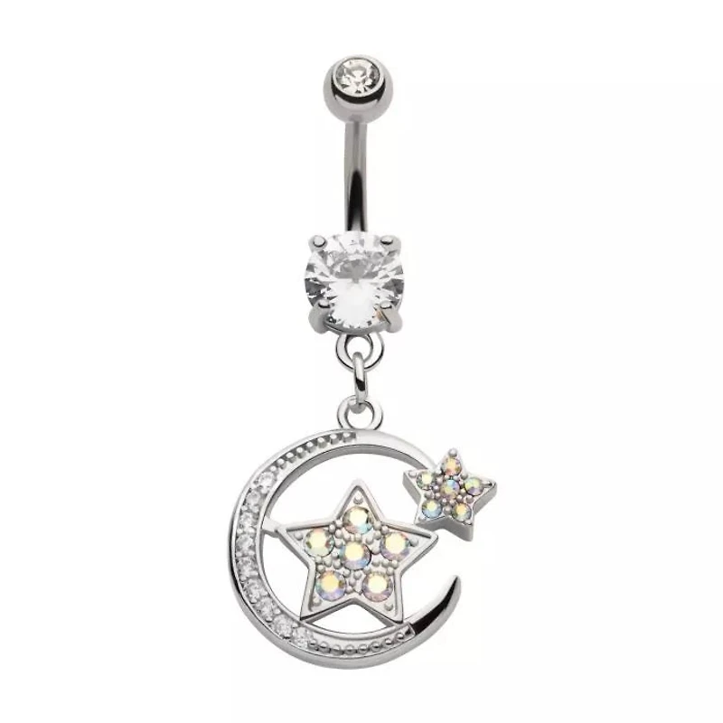 Crescent Moon Double Star Navel