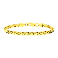 18Kt High Polished Finish Gold IP Stainless Steel Spiga Chain Bracelet