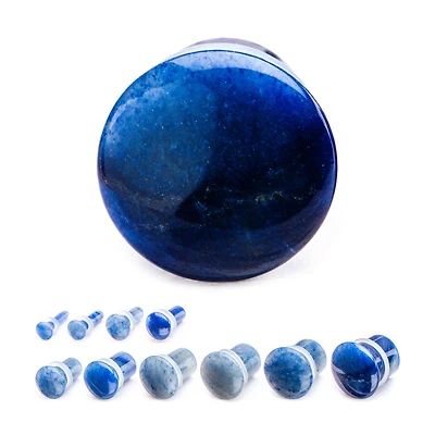 Blue Adventurine Single Flare 0g - 7/8"