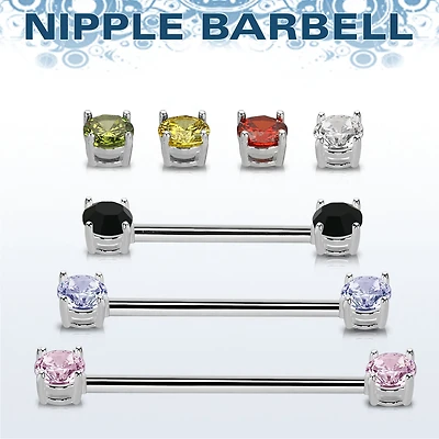 Prong Set Jewelled Nipple Bar