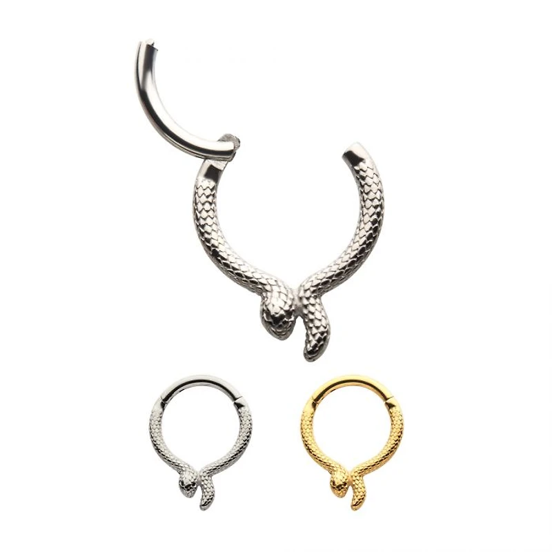 16g Snake With Tail Hinged Hoop