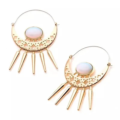 Opalite Oval With Spikes Plug Hanger
