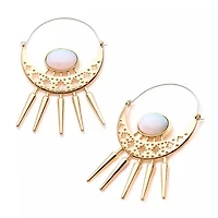 Opalite Oval With Spikes Plug Hanger