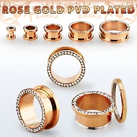 PVD Rose Gold With Clear Jewels 14g - 2g