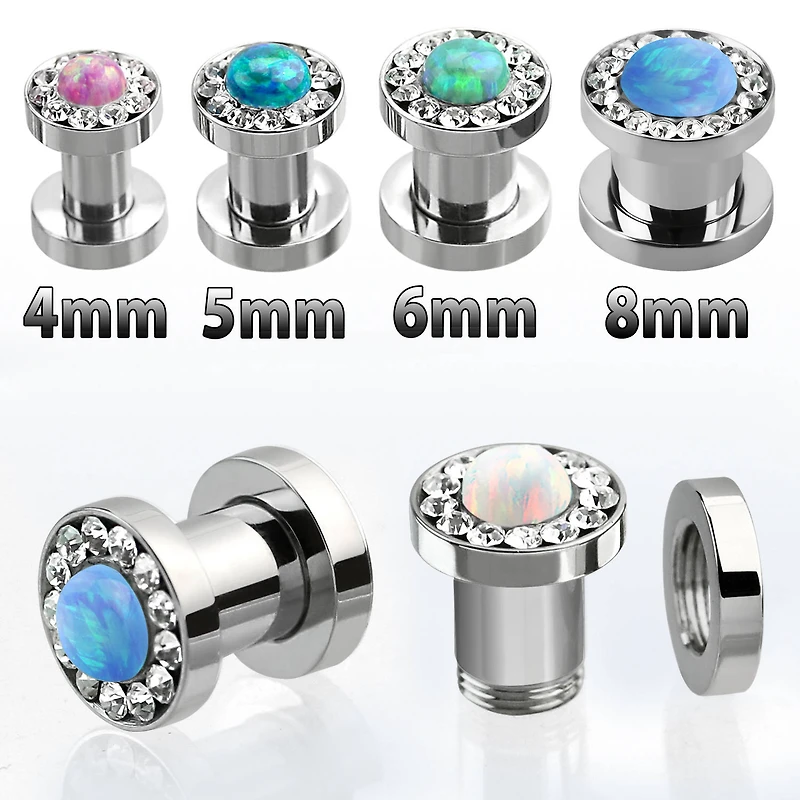 Opal Center Clear Gem Ring 14g - 2g