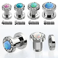 Opal Center Clear Gem Ring 14g - 2g