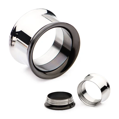 Steel And Black Machinehead 0G-7/8"