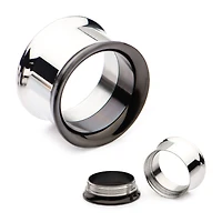 Steel And Black Machinehead 0G-7/8"