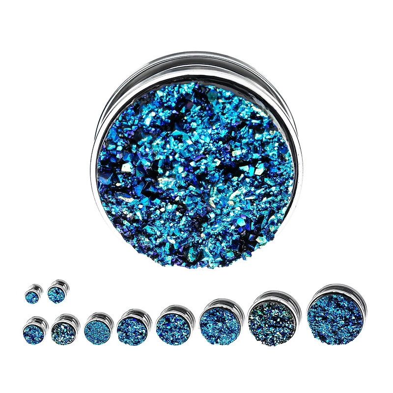 S/S Faux Druzy Machine Head 00g - 7/8