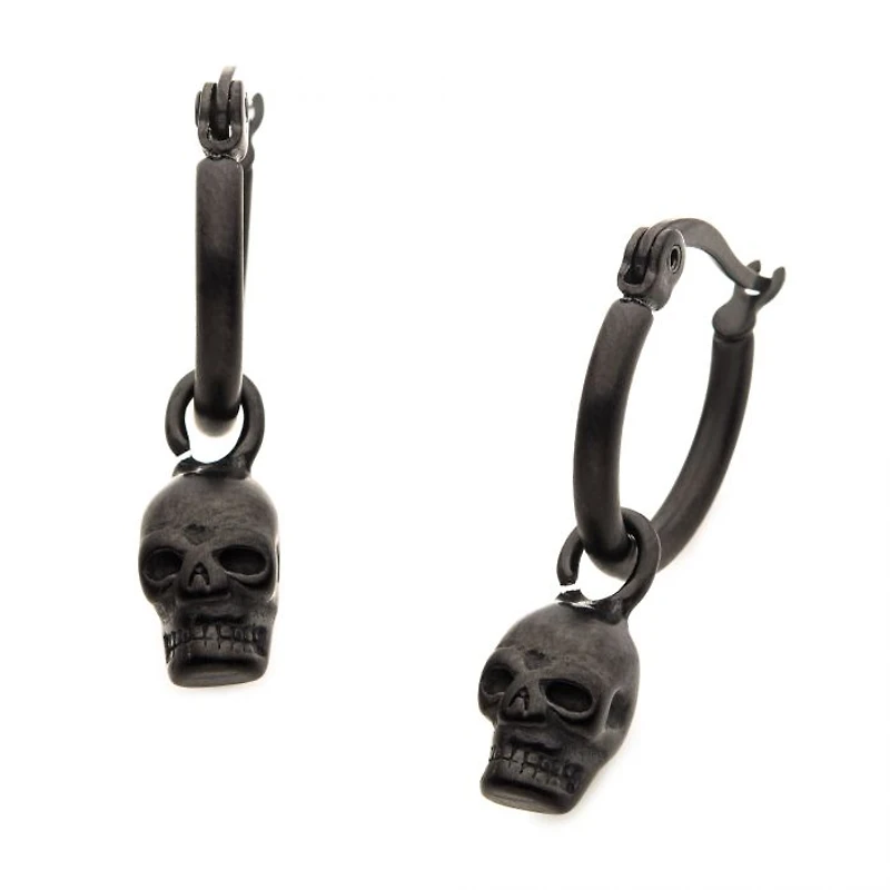 Huggie colgante con calavera negra mate
