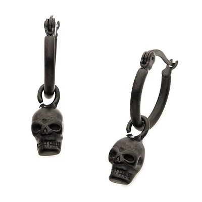 Huggie colgante con calavera negra mate
