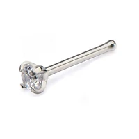 Juego de puntas de 20 g, hueso de nariz con gema transparente de 2,5 mm
