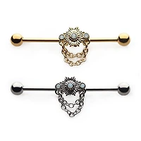 Opalita Sunburst Con Cadenas Industrial Barbell