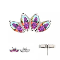 4 Marquise Gem Prong Set Threadless Top