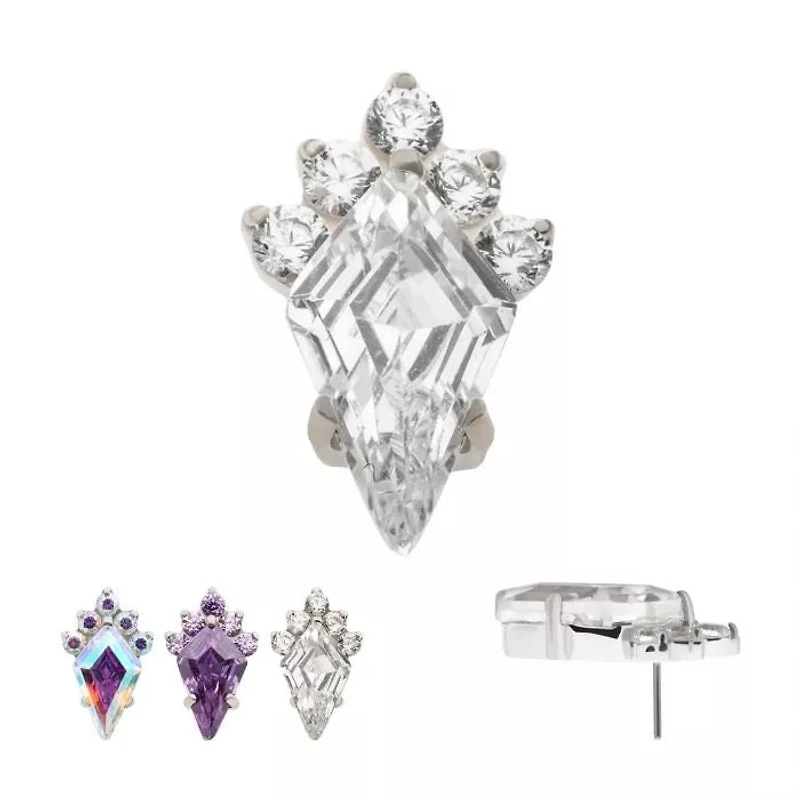 Parte superior de circonita cúbica 5 puntas con forma diamante.