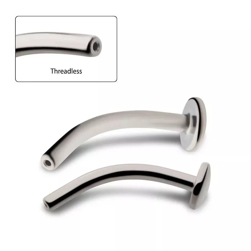 Labret curvado de 14 g con base 5 mm