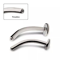 Labret curvado de 14 g con base 5 mm