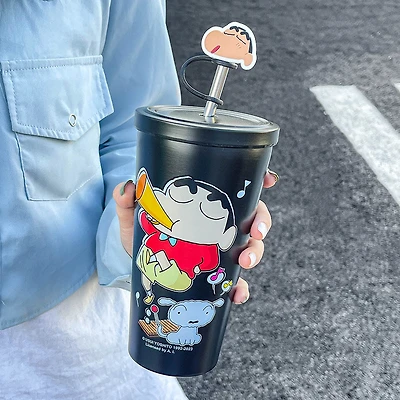 Crayon Shin-chan Large Capacity Straw Water Bottle