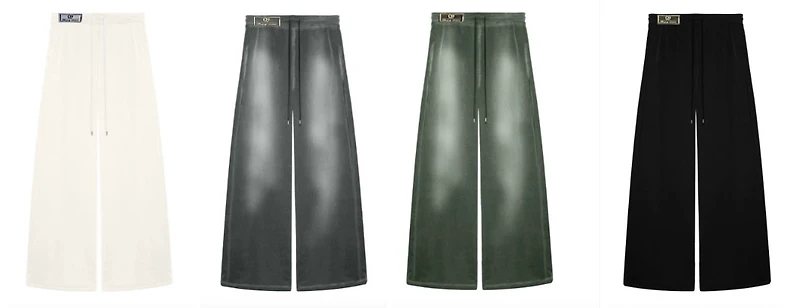 Wide-Leg Velour Pants – Foam XS