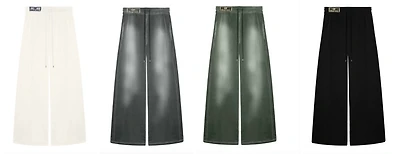 Wide-Leg Velour Pants – Foam XS