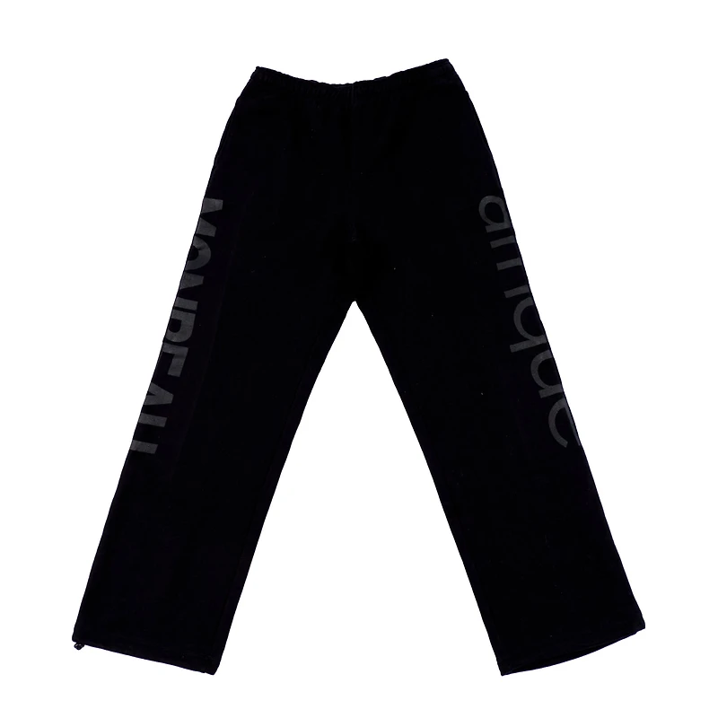 Monbeau Afrique Wide Leg Terry Sweatpants - Black