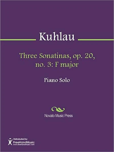Three Sonatinas, op. 20, no. 3: F major
