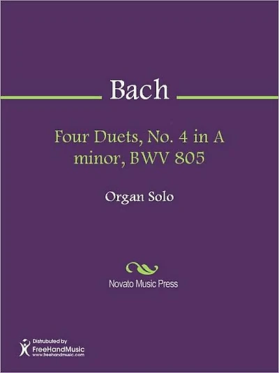 Four Duets, No. 4 in A minor, BWV 805