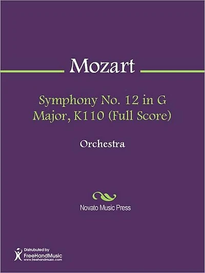 Symphony No. 12 in G Major, K110 (Full Score)