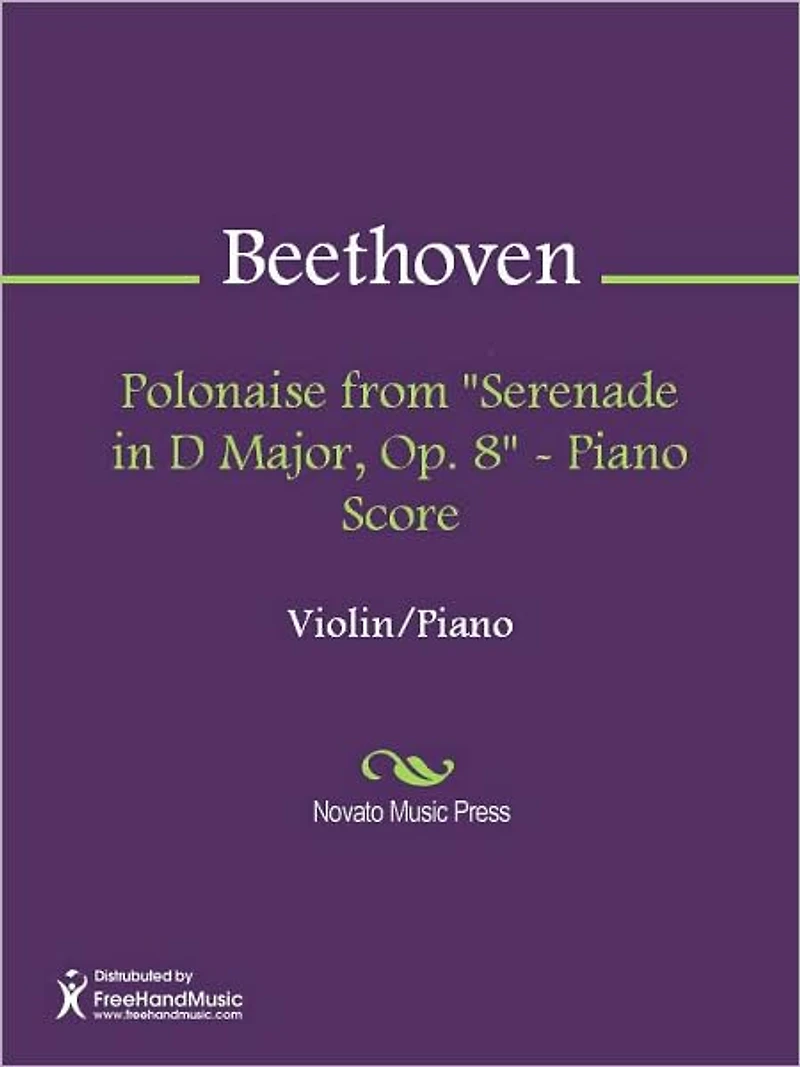 Polonaise from "Serenade in D Major, Op. 8" - Piano Score