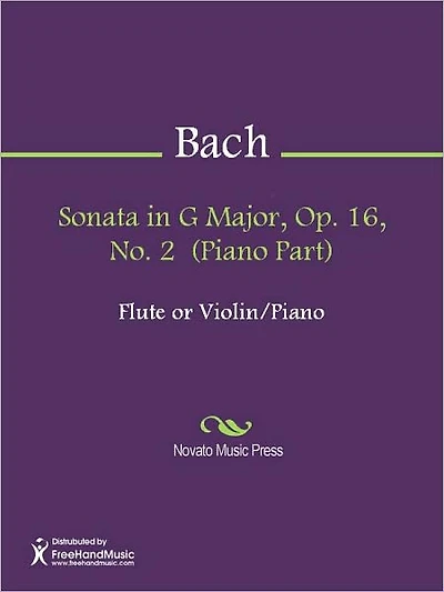 Sonata in G Major, Op. 16, No. 2 (Piano Part)