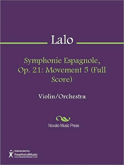 Symphonie Espagnole, Op. 21: Movement 5 (Full Score)